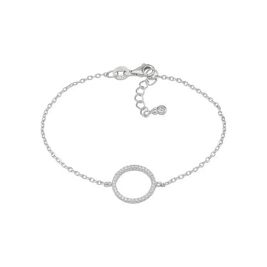 Sølv rhodineret armbånd m. cir fra Joanli Nor