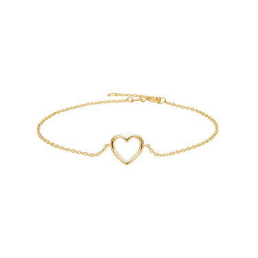 Armbånd m. Åbent Hjerte - 8 kt. Guld