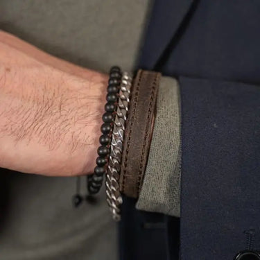 Børstet panser armbånd - Stål fra Son Of Noa