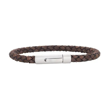 Læderarmbånd - Gråbrun/Stål fra Son Of Noa