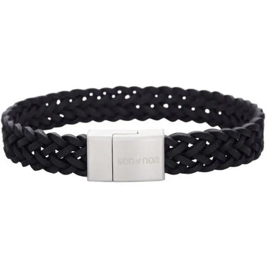 Læderarmbånd - Sort/Stål fra Son Of Noa