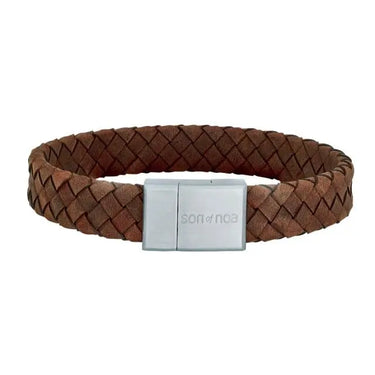Læderarmbånd - Brun/Stål fra Son Of Noa