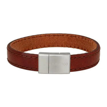 Læderarmbånd - Brun/Stål fra Son Of Noa