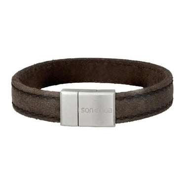 Læderarmbånd - Grå/Stål fra Son Of Noa