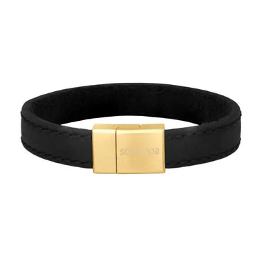 Læderarmbånd - Sort/Stål fra Son Of Noa