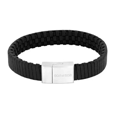 Læderarmbånd - Sort/Stål fra Son Of Noa