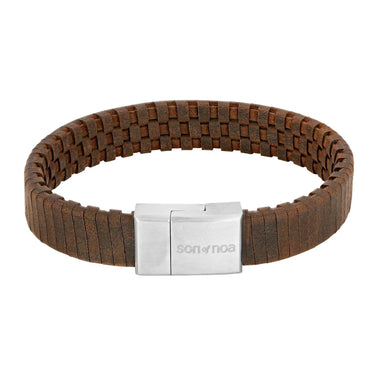 Læderarmbånd - Brun/Stål fra Son Of Noa