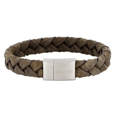 Armbånd grå kalveskind 21 cm - Stål fra Son Of Noa