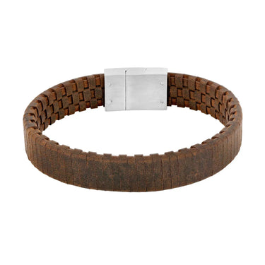 SON armbånd brun kalveskind 12mm - Sølv/brun fra Son Of Noa
