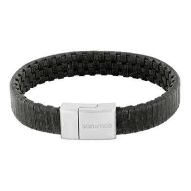 SON armbånd grå kalveskind 12mm - Sølv/grå fra Son Of Noa