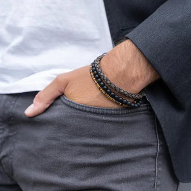 Mat kugle armbånd - Black Onyx fra Son Of Noa