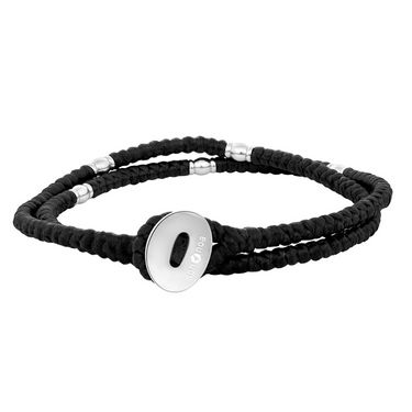 Dobbelt snoet armbånd - Stål/Sort nylon fra Son Of Noa