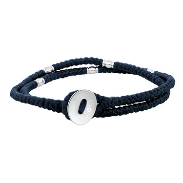 Dobbelt snoet armbånd - Stål/Blå nylon fra Son Of Noa