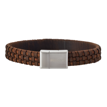 Læderarmbånd - Brun/Stål fra Son Of Noa