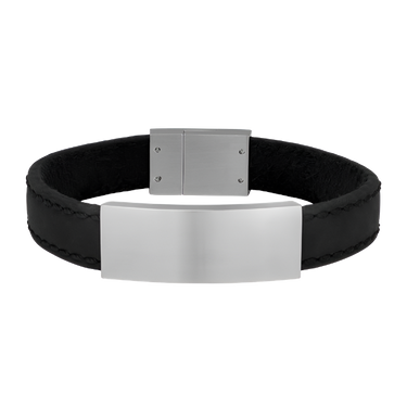 Læderarmbånd - Sort/Stål fra Son Of Noa