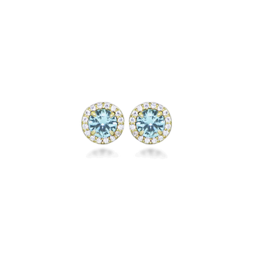 Princess Aqua Spinel Ørestikker - 8 kt. Guld fra Gold Essentials by Plaza