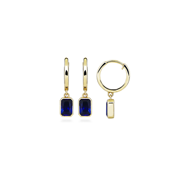 Blue square Creoler - 8 kt. Guld fra Gold Essentials