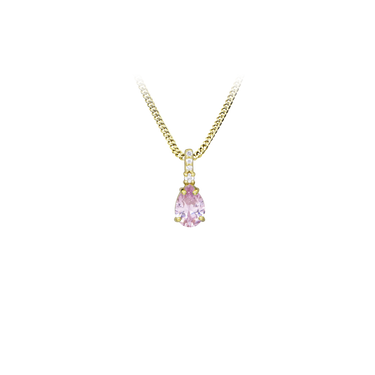 Pink Nano Halskæde - 8 kt. Guld fra Gold Essentials by Plaza