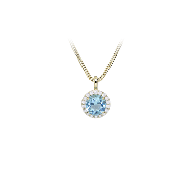 Princess Aqua Spinel Halskæde - 8 kt. Guld fra Gold Essentials by Plaza