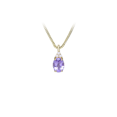 Amethyst Halskæde - 8 kt. Guld fra Gold Essentials by Plaza