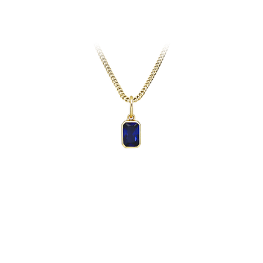Blue Square Vedhæng - 8 kt. Guld fra Gold Essentials