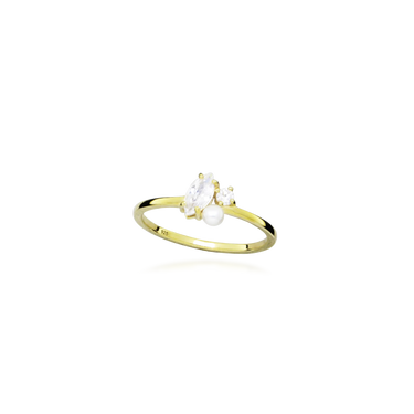 White Dream Pearl Ring - 8 kt. Guld fra Gold Essentials by Plaza