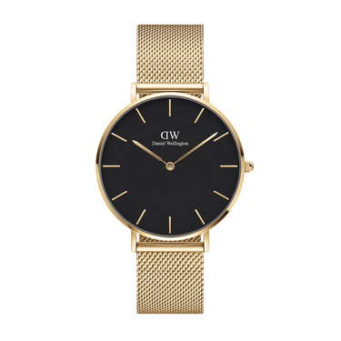 Petite Evergold 28 mm - Guld/Sort fra Daniel Wellington