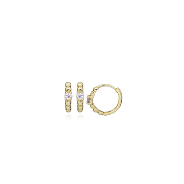 Dot zircon creoler - 8 kt. fra Gold Essentials by Plaza