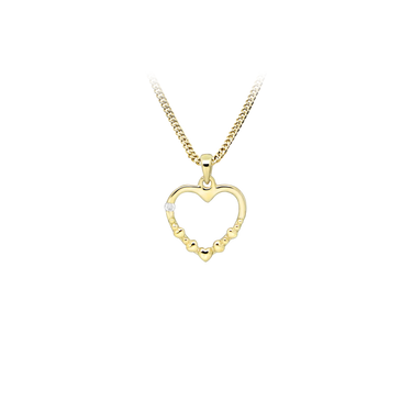 Heart dot halskæde - 8 kt. fra Gold Essentials by Plaza