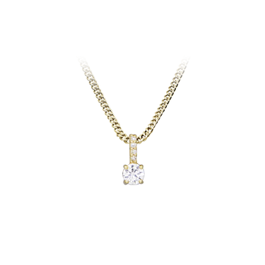 Square zircon halskæde - 8 kt. fra Gold Essentials by Plaza
