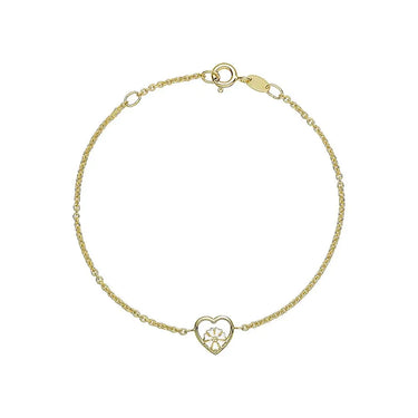 Marguerit armbånd m. hjerter 5 mm - Forgyldt fra Lund Copenhagen