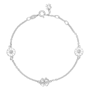 Marguerit Armbånd m. Firkløver - Sølv fra Lund Copenhagen