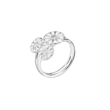 Marguerit  RING SØLV/HVID M. 3 BLOM fra Lund Copenhagen
