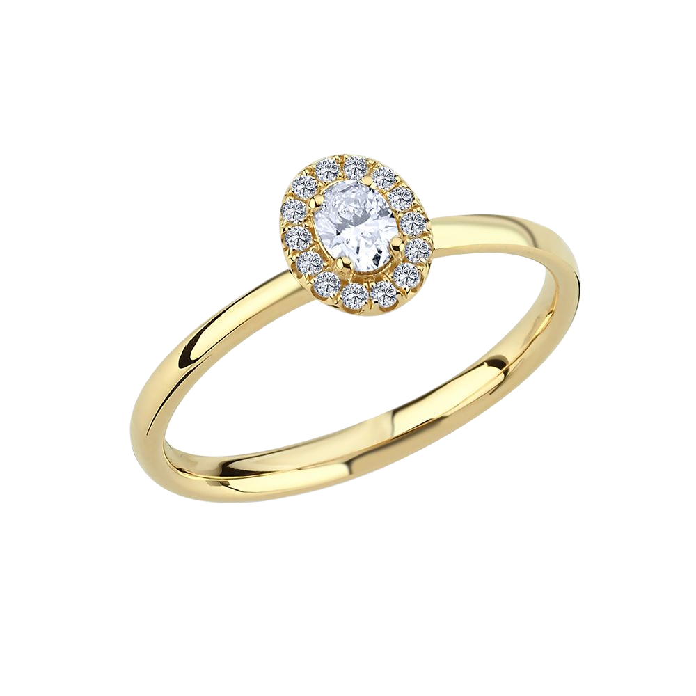 Champagne Ring m. 0,17+0,07ct. W-si - 14 kt. Guld fra Nuran
