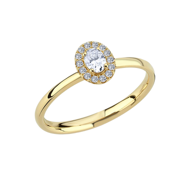 Champagne Ring m. 0,17+0,07ct. W-si - 14 kt. Guld fra Nuran