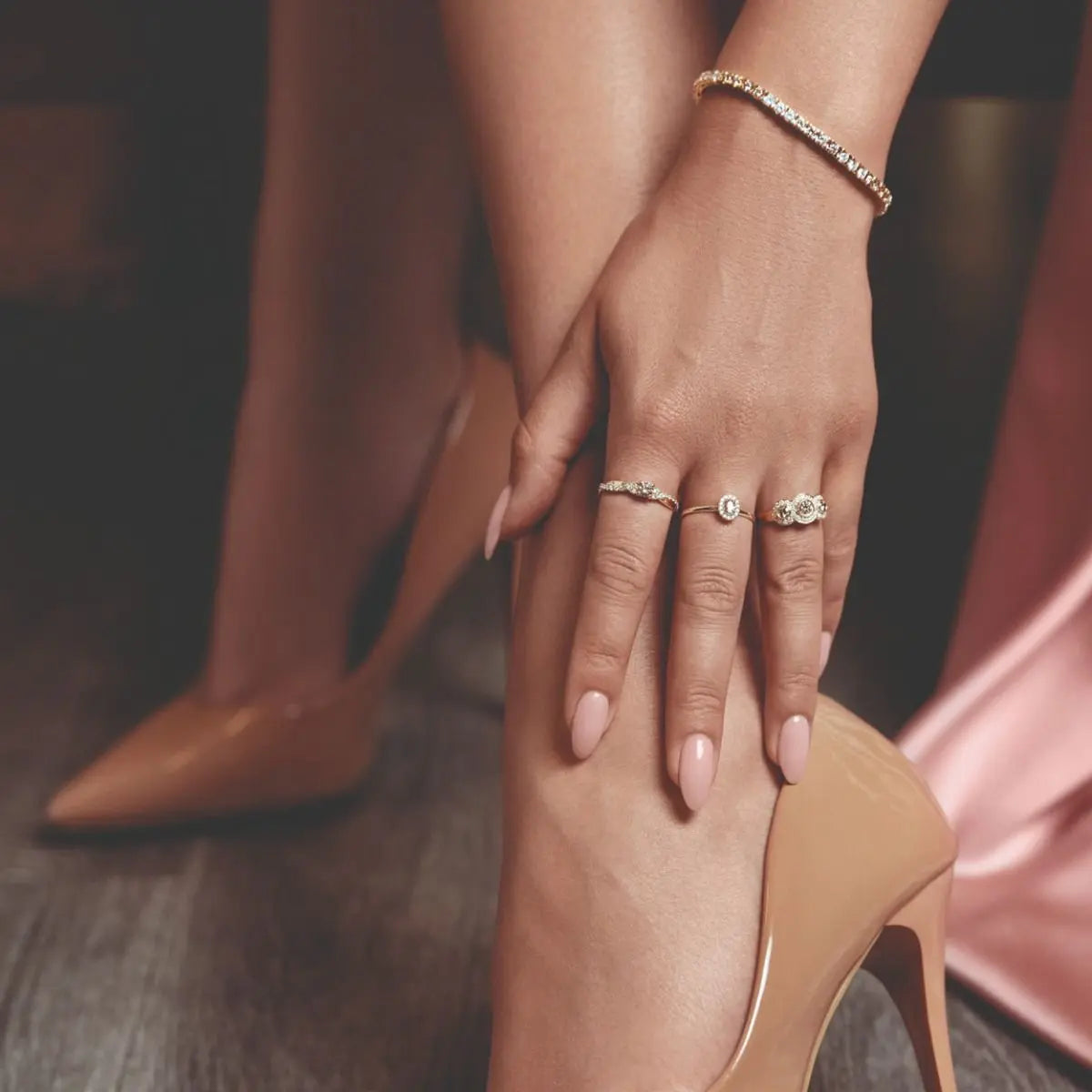 Champagne Ring m. 0,25ct. Champagne + 0,16ct. W-si - 14kt. fra Nuran