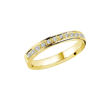 14kt. STRING ring med 17x0,01ct. W-vs fra Nuran