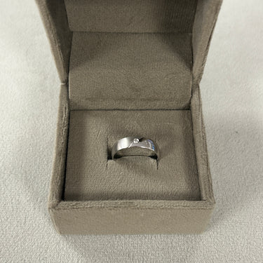 14kt. Vielsesring med 1 x 0,03ct. W-vs