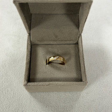 Vielsesring med 0,03ct. W-vs - 14 kt.