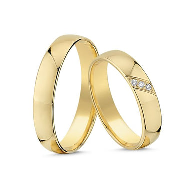 Vielsesring med 0,03ct. W-vs - 14 kt.