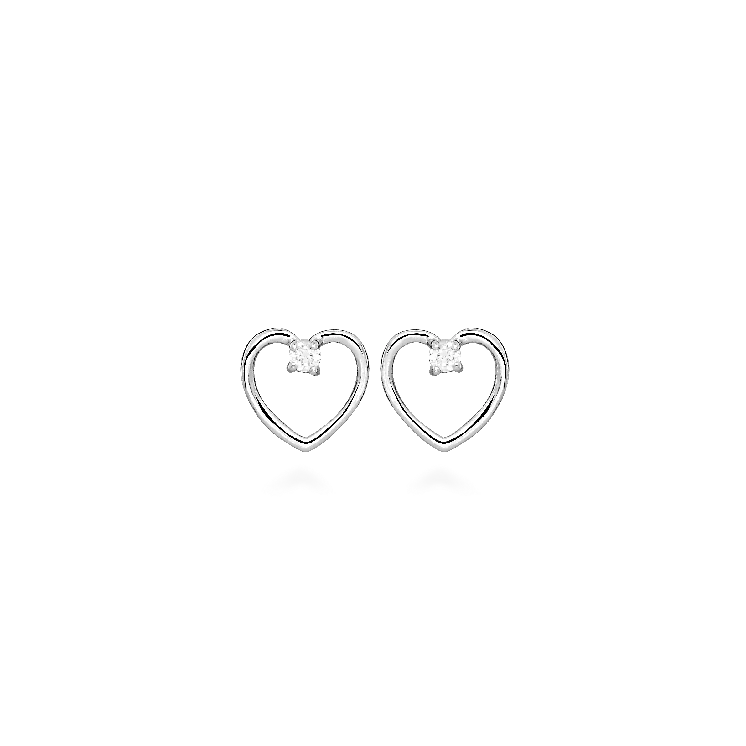 Heart Øreringe - Sølv fra Silver Essentials by Plaza