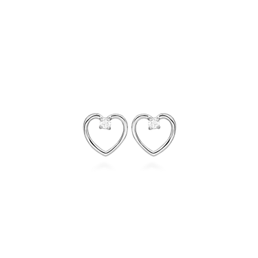 Heart Øreringe - Sølv fra Silver Essentials by Plaza