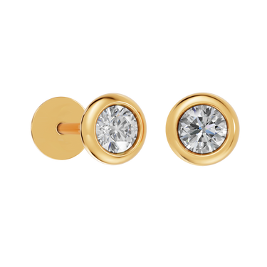 Round 0,60 ct. ørestikker  - 14 kt. Guld