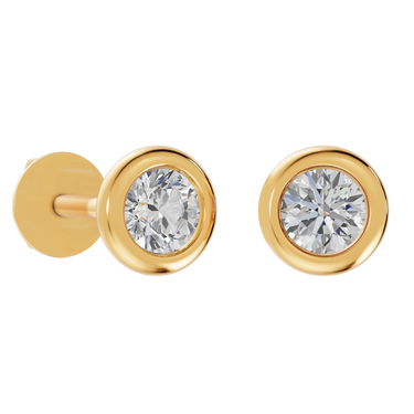Round 0,10 ct. ørestikker  - 14 kt. Guld