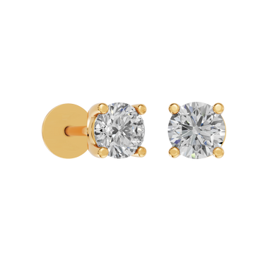Square 0,10 ct. ørestikker  - 14 kt. Guld