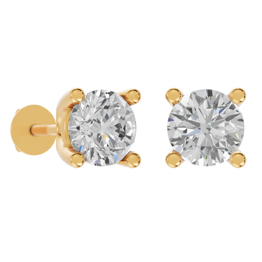 Square 1,00 ct. ørestikker  - 14 kt. Guld