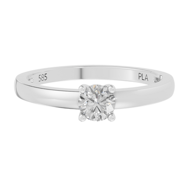 Queen square 0,30 ct ring - 14 kt. Hvidguld