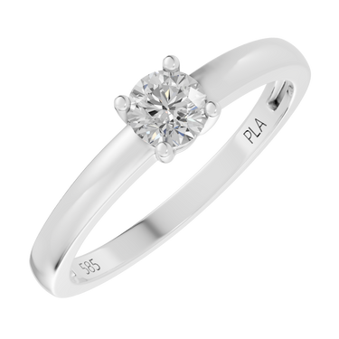 Queen square 0,30 ct ring - 14 kt. Hvidguld