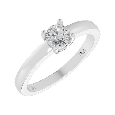 Queen square 0,40 ct ring - 14 kt. Hvidguld