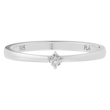 Princess square 0,05 ct ring - 14 kt. Hvidguld